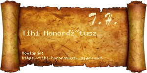 Tihi Honorátusz névjegykártya
